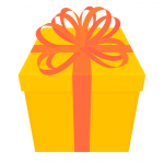 Yellow Gift Box with Orange Bow
